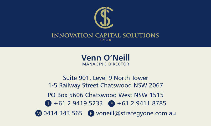 Innovation Capital Solutions Business Card Back Design 